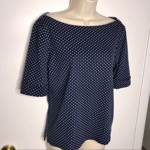 Lauren Ralph Lauren blue polka dot top sz XL